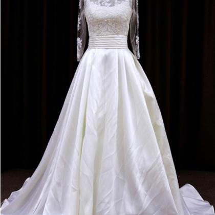 Taffeta A Line Wedding Dress With L..