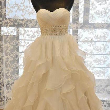 2014 Organza Sweetheart Chapel Trai..