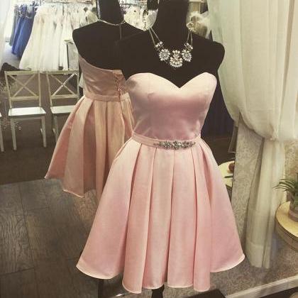 Pink Sweetheart Satin Cocktail Dres..