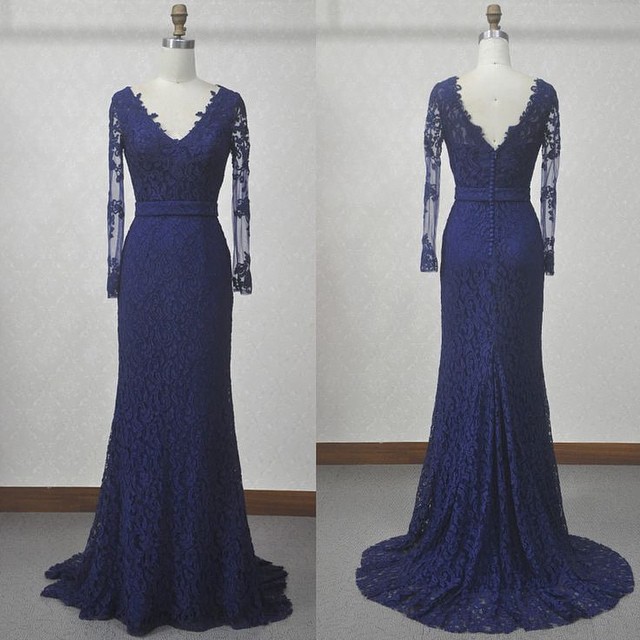 navy mermaid gown