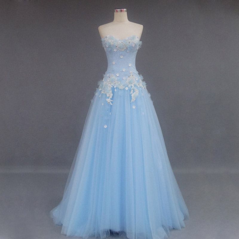 light blue designer gown