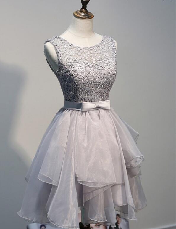 Silver Grey Layered Tulle Skirt 