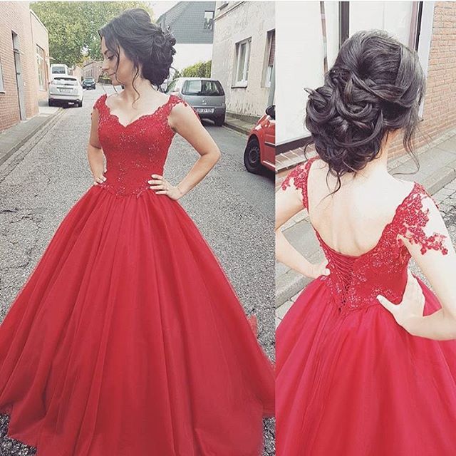 Sophisticated Red Princess Prom Dress To Impress All - Alibaba.com-pokeht.vn