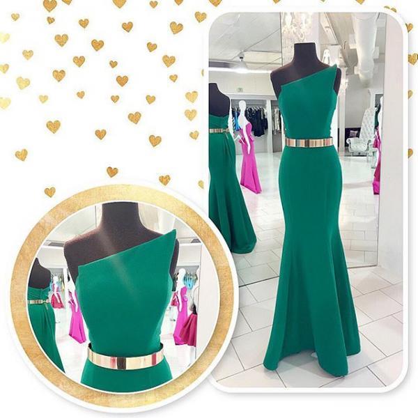 Green Dress with Gold Belt