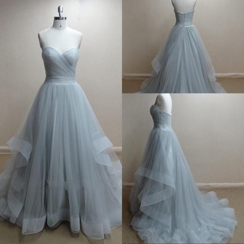 grey tulle ball gown
