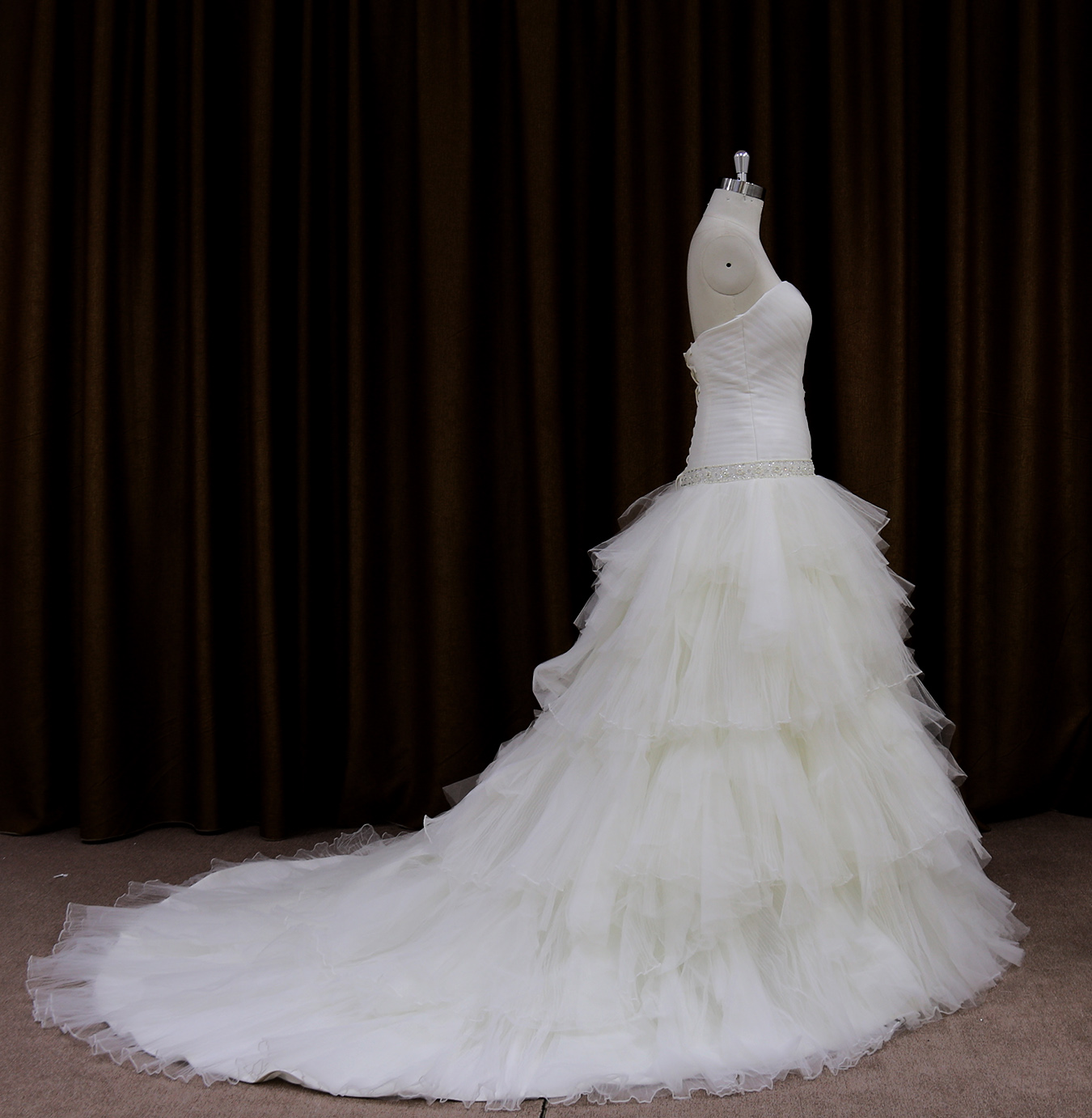 tiered tulle ballgown